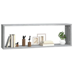 Berkfield Wall Cube Shelves 4 Pcs Grey Sonoma 80X15X26.5 Cm Engineered Wood - thumbnail 3