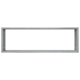 Berkfield Wall Cube Shelves 4 Pcs Grey Sonoma 80X15X26.5 Cm Engineered Wood - thumbnail 6