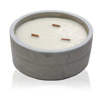 Serenityy Large Round Concrete Wooden Wick Candle 900G - Crushed Vanilla & Orange - image 1