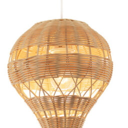 Happy Homewares Quirky Hot Air Balloon Natural Rattan Easy Fit Pendant Lighting Shade - thumbnail 5
