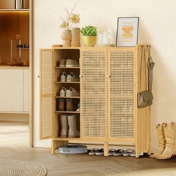 Heavy Duty Bamboo Shoe Rack Cupboard With Storage Cabinet - thumbnail 4