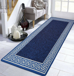 Smart Living Heavy Duty Machine Washable Runner For Hallway, Kitchen Non Slip Floor Mats, Door Mat 80Cm X 150Cm - Blue Cream - thumbnail 2