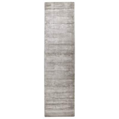 Beliani Rug Gesi Ii Light Grey 80 X 300 Cm Viscose - image 1