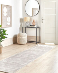 Beliani Rug Gesi Ii Light Grey 80 X 300 Cm Viscose - thumbnail 2