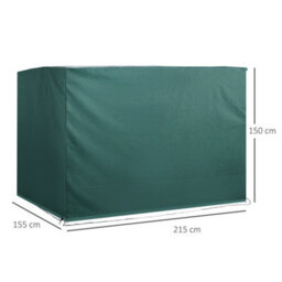 Outsunny Patio Swing Chair Cover Garden Furniture Protector 215X155X150Cm Green - thumbnail 3