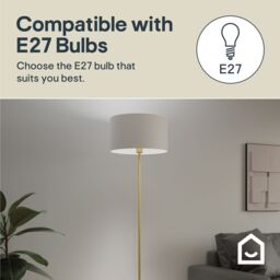 GoodHome Willet Satin Brass Effect Floor Lamp Base - thumbnail 8