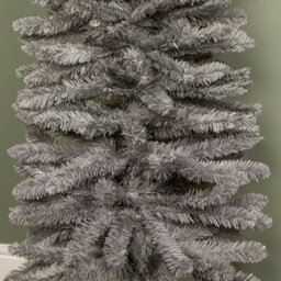 Samuel Alexander 8Ft (2.4M) Grey Artificial Pencil Christmas Tree With Green Metal Stand And 460 Tips - thumbnail 4
