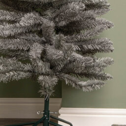 Samuel Alexander 8Ft (2.4M) Grey Artificial Pencil Christmas Tree With Green Metal Stand And 460 Tips - thumbnail 5