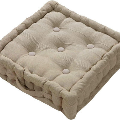 Homes & Linen Booster Seat Cushion Pad 100% Cotton Filling Thick Cushion Seat Pads Adults Chair Armchair Garden Black 45Cm X 45Cm + 10Cm Thickne