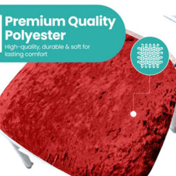 Neel Blue Red Velvet Chair Seat Pad Cover - Pack Of 10 - thumbnail 4