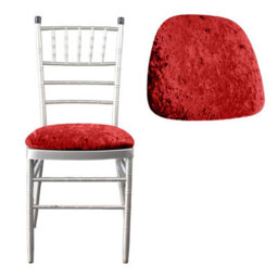 Neel Blue Red Velvet Chair Seat Pad Cover - Pack Of 10 - thumbnail 1