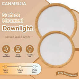 Amorly 2 Pack Walnut 15W Color Ceiling Light Led Spot Downlight Surface Mounted Downlights Thin Foldable Spotlight For Living Room - thumbnail 5