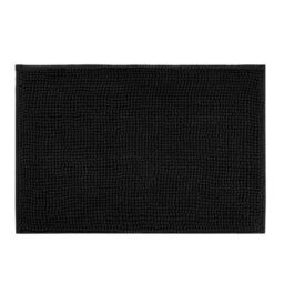 Aspire Homeware Quick Dry Chenille Bathmat Soft Water Absorbent Shower Mat Non-Slip Floor Mat, Black (L)60Cm X (W)40Cm - thumbnail 1