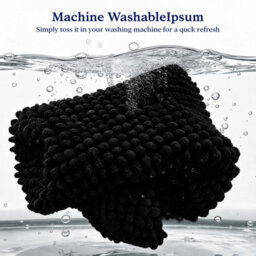 Aspire Homeware Quick Dry Chenille Bathmat Soft Water Absorbent Shower Mat Non-Slip Floor Mat, Black (L)60Cm X (W)40Cm - thumbnail 5