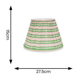 Valuelights Riza Small Pink Aztec Gathered Fabric Pleated Tapered Lampshade Easy Fit Light Shade And Bulb (D)27.5Cm - thumbnail 5