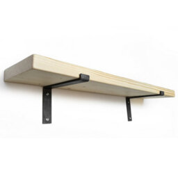 Toolty Rustic Handmade Wall Shelf, Wall Mounted, 160Cm X 17.5Cm Down Design, Primed, Handcrafted Vintage Style - thumbnail 5