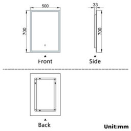 Probaty Bathrooms Bathroom Mirror 3-Colour Led 50X70Cm With Anti-Fog And Memory Function,backlit Wall Vanity Mirror,touch Sensor Switch,ip44 - thumbnail 9