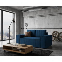 Malaga Small Sofa Bed Compact Fold Out 2 Seater Sofa With Hidden Storage Stylish Upholstery Comfortable Seating Blue - thumbnail 2