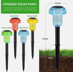 4X Mixed Colour Solar Stake Pathway Lights Led Outdoor Garden Post Lawn Lamp - thumbnail 4