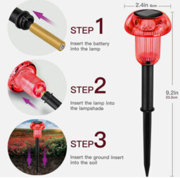 4X Mixed Colour Solar Stake Pathway Lights Led Outdoor Garden Post Lawn Lamp - thumbnail 3