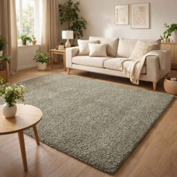 Ainsley Plain Living Room Shaggy Area Rug Modern Soft Pile Polyester Rug Sage 60 X 220 Cm (Runner) - thumbnail 8