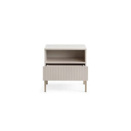 Arte  Sento Cashmere & Gold Cabinet - 54Cm Compact Unit With Drawer & Led Lighting - thumbnail 3