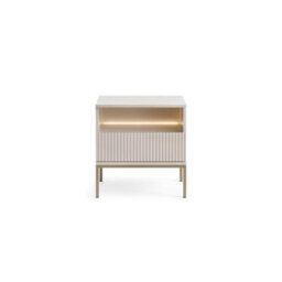 Arte  Sento Cashmere & Gold Cabinet - 54Cm Compact Unit With Drawer & Led Lighting - thumbnail 2