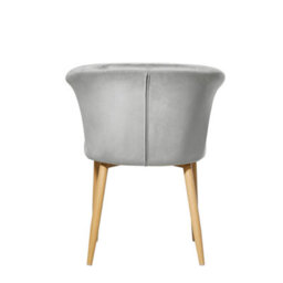 Life Interiors Set Of 4 Grey Elsa Velvet Dining Chairs With Wooden Legs, Curved Back & Comfortable Seating - thumbnail 5