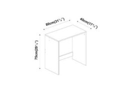 Urbn-Living Urbnliving 75Cm Height Small Compact Modern Computer Pc Laptop Desk Study Table Home Office Workstation Oak Colour - thumbnail 2