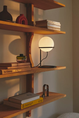 Nordlux Wilson Glass Table Lamp Floating  Black,mains - image 1
