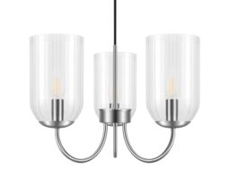 GoodHome Salford Round Clear Chrome Effect 3 Lamp Led Pendant Ceiling Light, (Dia)470mm - thumbnail 4