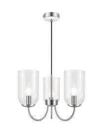 GoodHome Salford Round Clear Chrome Effect 3 Lamp Led Pendant Ceiling Light, (Dia)470mm - thumbnail 2
