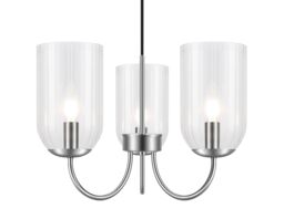 GoodHome Salford Round Clear Chrome Effect 3 Lamp Led Pendant Ceiling Light, (Dia)470mm - thumbnail 5