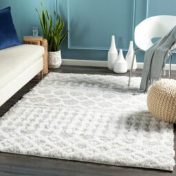 Livabliss Urban Shaggy-Geometric White Grey Soft Plush Pile Living Bedroom Rug 200 X 290 Cm Easy Care, Non Shedding - thumbnail 2