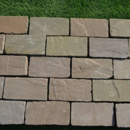 Stonewise Raj Green Riven Sandstone Block 100X200mm ,pack Of 200, Natural Stone For Garden Paths,driveway,patio Features And Outdoor Designs - thumbnail 1