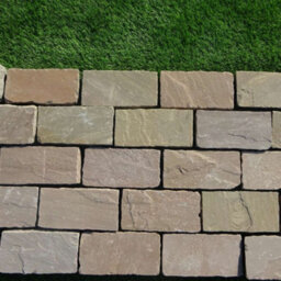 Stonewise Raj Green Riven Sandstone Block 100X200mm ,pack Of 200, Natural Stone For Garden Paths,driveway,patio Features And Outdoor Designs - thumbnail 2