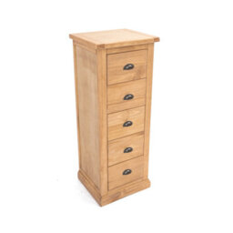 Cabinet Bits Lucca 5 Drawer Narrow Chest Of Drawers Brass Cup Handle - thumbnail 3