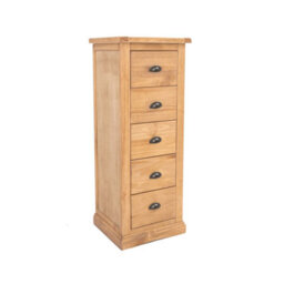 Cabinet Bits Lucca 5 Drawer Narrow Chest Of Drawers Brass Cup Handle - thumbnail 2