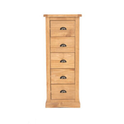 Cabinet Bits Lucca 5 Drawer Narrow Chest Of Drawers Brass Cup Handle - thumbnail 1