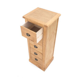 Cabinet Bits Lucca 5 Drawer Narrow Chest Of Drawers Brass Cup Handle - thumbnail 4