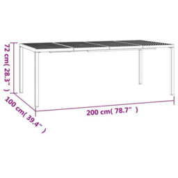 Berkfield Garden Table Anthracite 200X100X72 Cm Steel - thumbnail 7