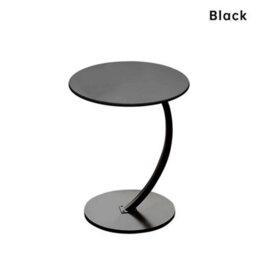 Black Side Table C Shaped Sofa Small End Table Round Coffee Laptop Living Room Bedroom