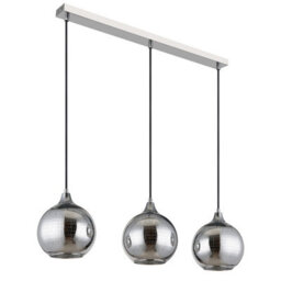 Luminosa Lighting Luminosa Lourdes Bar Pendant Ceiling Light White Balls Chromed Glass Shade 3X E27 - thumbnail 2