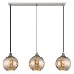 Luminosa Lighting Luminosa Lourdes Bar Pendant Ceiling Light White Balls Chromed Glass Shade 3X E27 - thumbnail 3