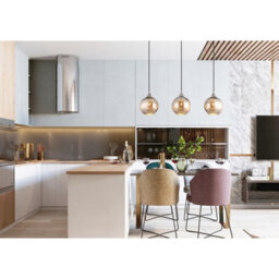 Luminosa Lighting Luminosa Lourdes Bar Pendant Ceiling Light White Balls Chromed Glass Shade 3X E27 - thumbnail 5