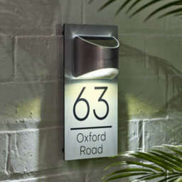 Personalised House Number Plaque For Wall With Solar Light - Light Grey - thumbnail 4