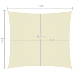 Berkfield Sunshade Sail Oxford Fabric Rectangular 5X6 M Cream - thumbnail 6