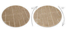RugsX Bathroom Rug Supreme Circle Lines, Non-Slip, Soft - Beige Circle 50 Cm - thumbnail 3
