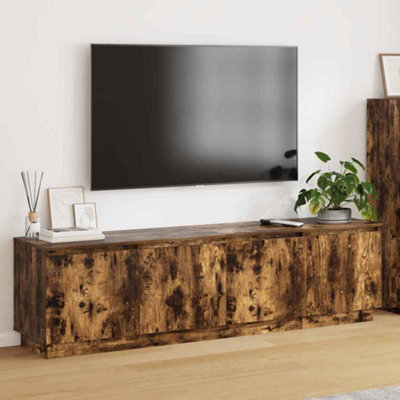 Berkfield Tv Cabinet With Led Smoky Oak 180X38X49 Cm Engineered Wood - image 1