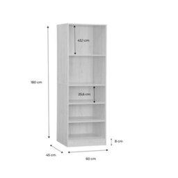 Alice's Garden Sweeek - Modular Open Wardrobe Shelf Unit Modulo Natural 60X45X1800 Cm - thumbnail 7
